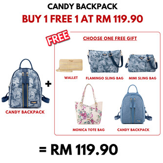 CANDY BACKPACK - FLORAL JEANS CA, NAVY BLUE